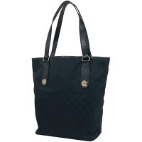 Gucci Gg Tote Bag Shoulder Canvas Black